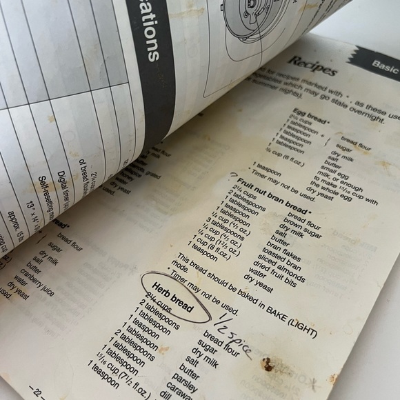 Panasonic Bread Maker Pan Paddle, Spoon and Instructions with Recipes Replacemen - Picture 6 of 15